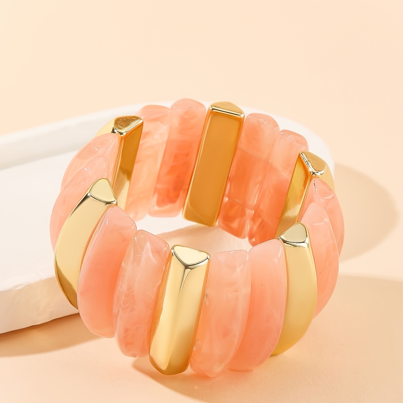 Vintage Tortoiseshell Wide Bangle, Light Luxury Design